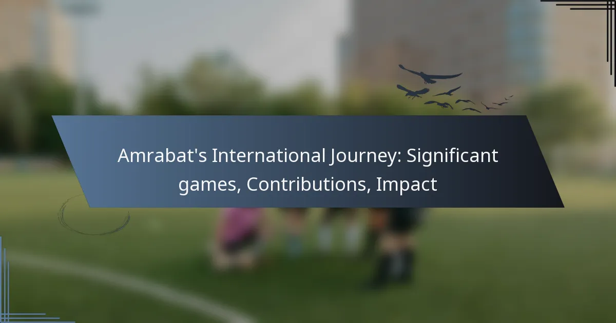 Amrabat’s International Journey: Significant games, Contributions, Impact