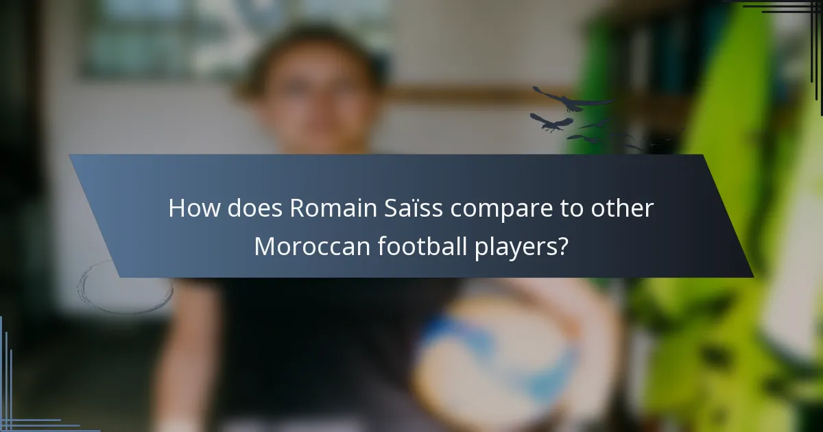 How does Romain Saïss compare to other Moroccan football players?