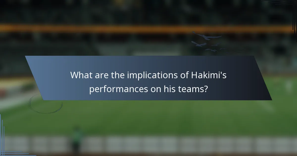 What are the implications of Hakimi's performances on his teams?