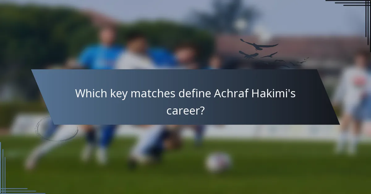 Which key matches define Achraf Hakimi's career?